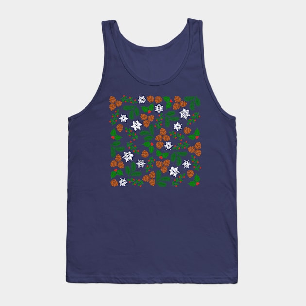 Pine Tree Branches and pinecone winter Decorative Pattern design gift Tank Top by CuTeGirL21